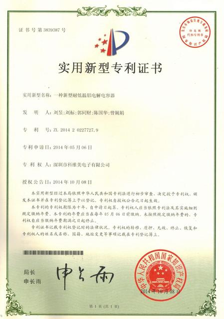 一种新型耐低温铝电解电容器